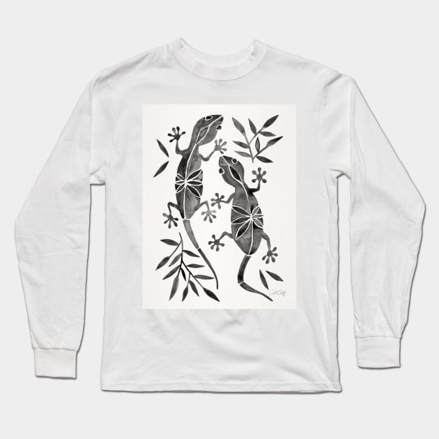 gecko black Long Sleeve T-Shirt by CatCoq